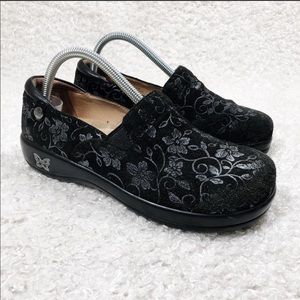 Alegria Black Slip On Clogs